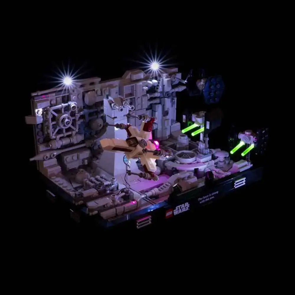 light kit for LEGO® Star Wars Death Star Trench Run Diorama #75329, LED kit powered on