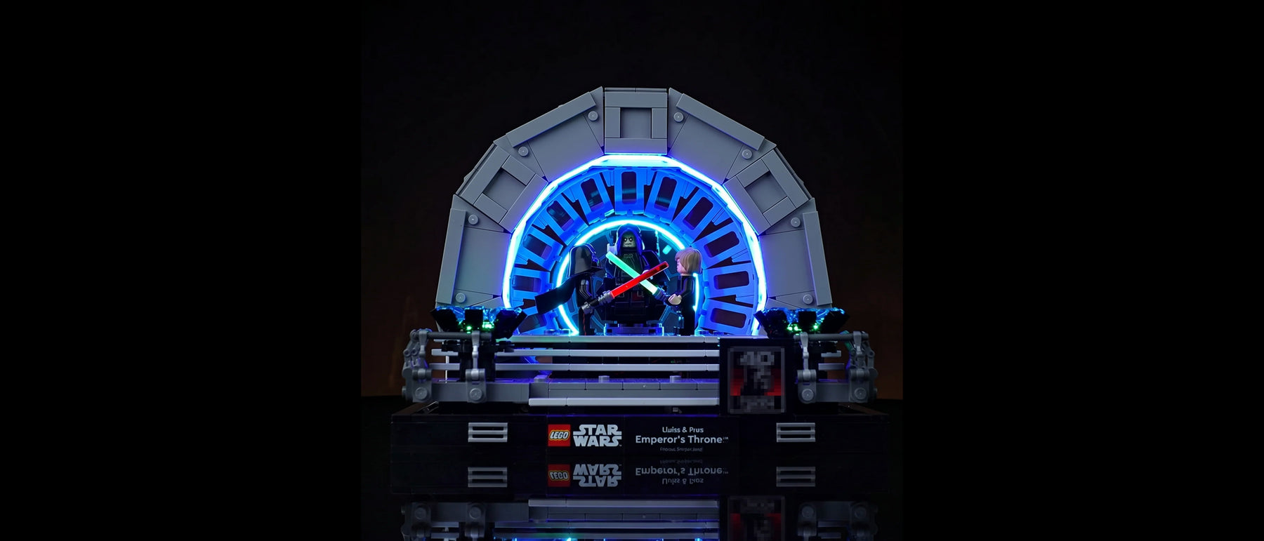 Light Kit for LEGO® Star Wars™ Emperor's Throne Room™ Diorama #75352 — lit with the LED light kit