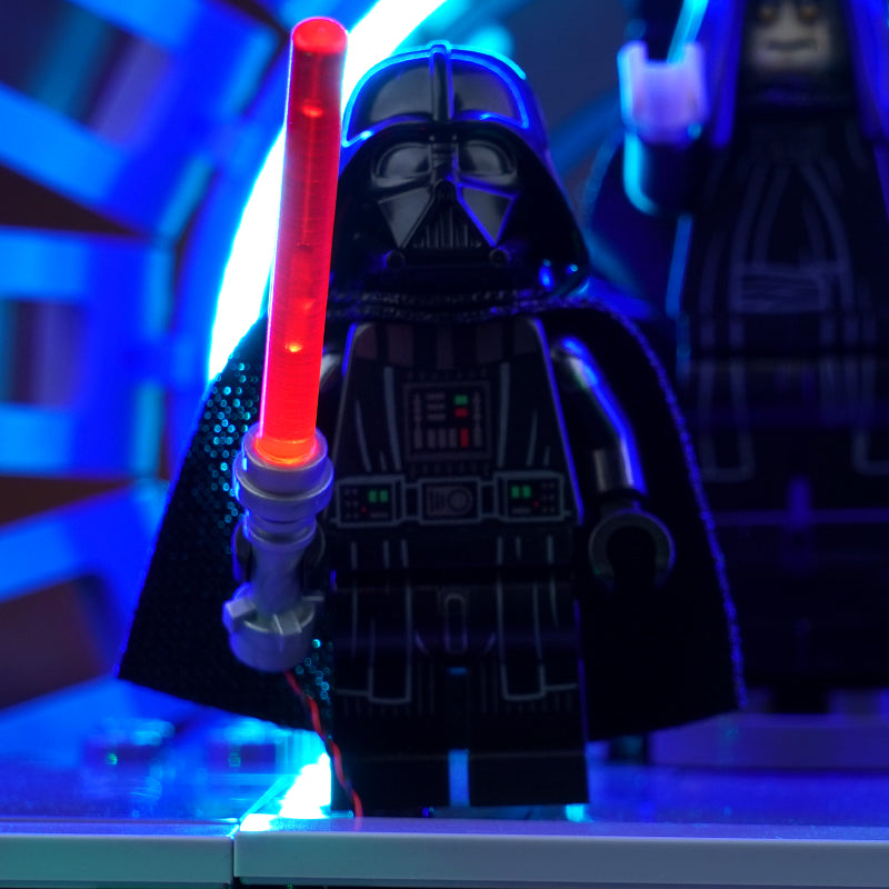 premium LED light kit for LEGO® Star Wars Emperor's Throne Room Diorama #75352, installed and glowing