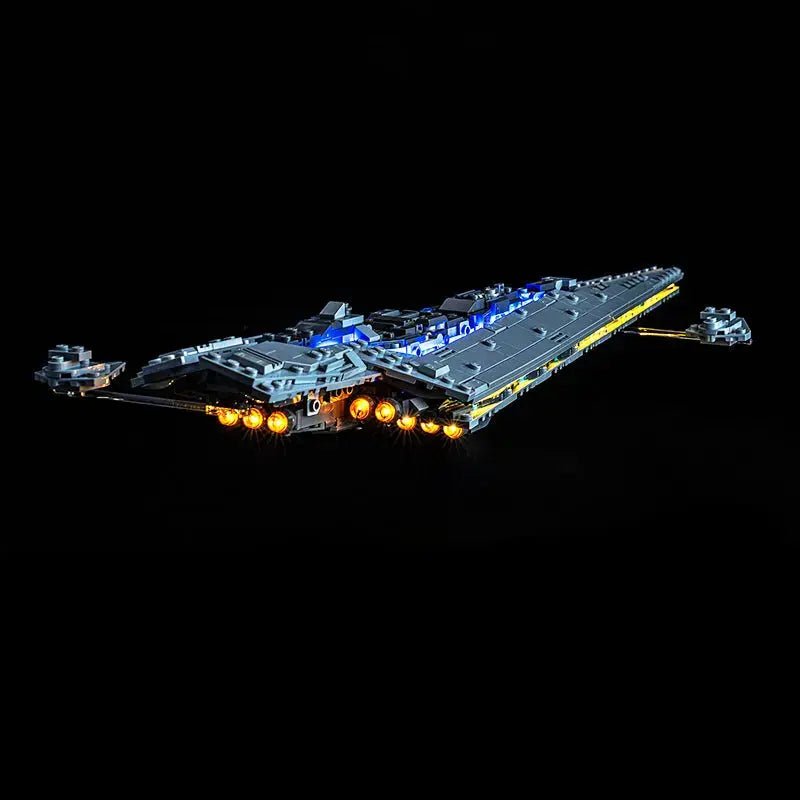 LEGO® Star Wars Executor Super Star Destroyer #75356 before-and-after lighting, with the LED lighting kit