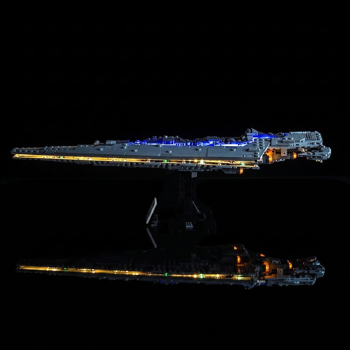 Bright My Bricks LED light kit for LEGO® Star Wars Executor Super Star Destroyer #75356 — evenly lit from within