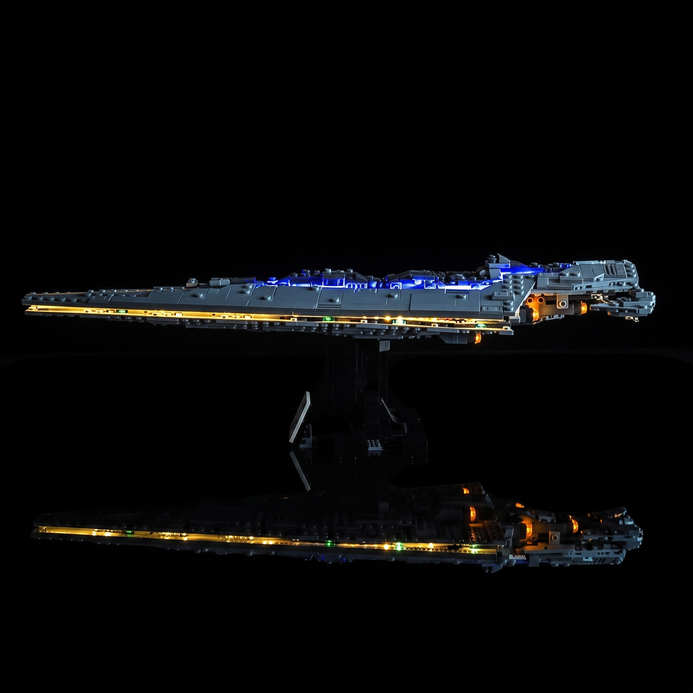 Bright My Bricks LED light kit for LEGO® Star Wars Executor Super Star Destroyer #75356 — evenly lit from within