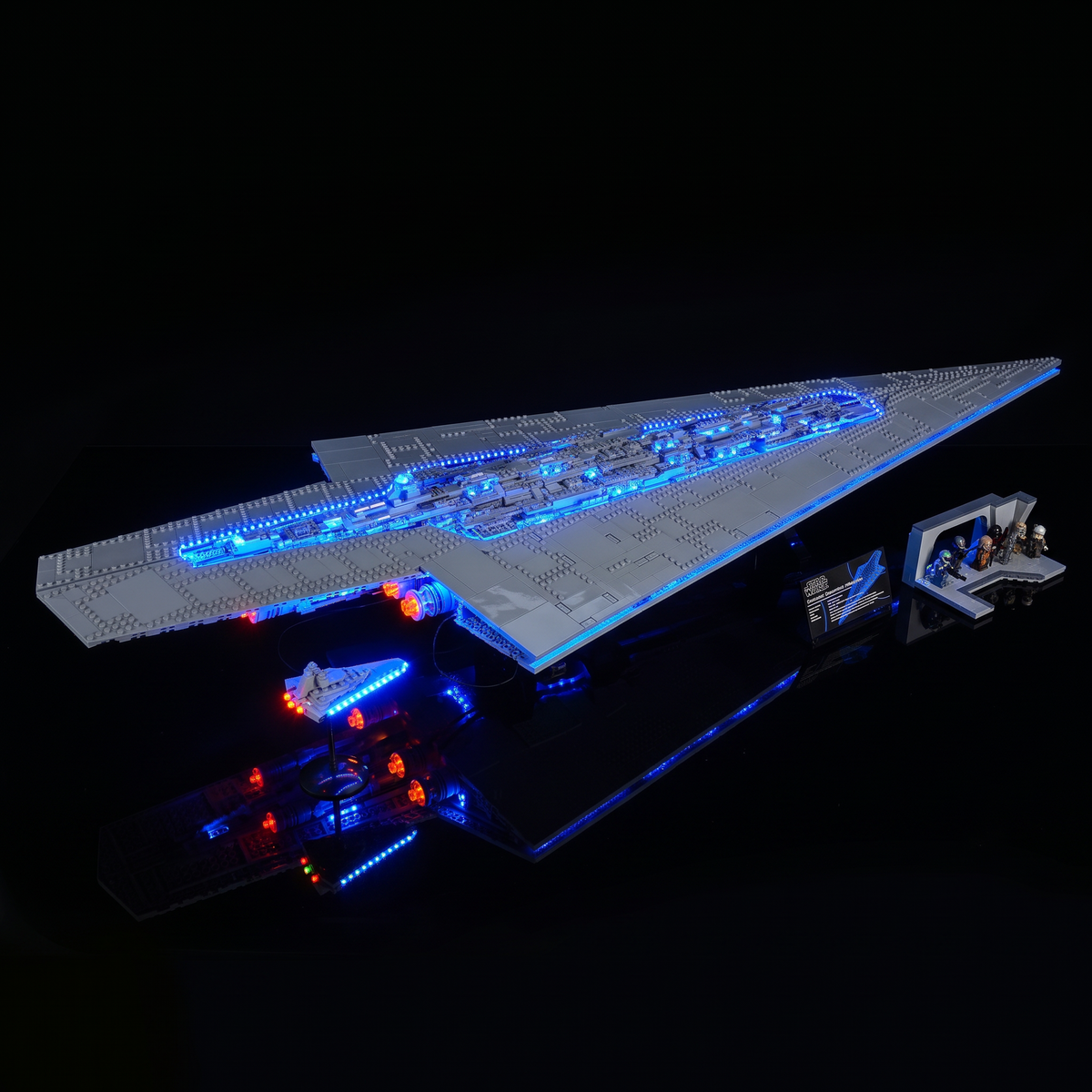 Linke Perspektive des beleuchteten LEGO® Star Wars™ Supersternzerstörers Executor #75457