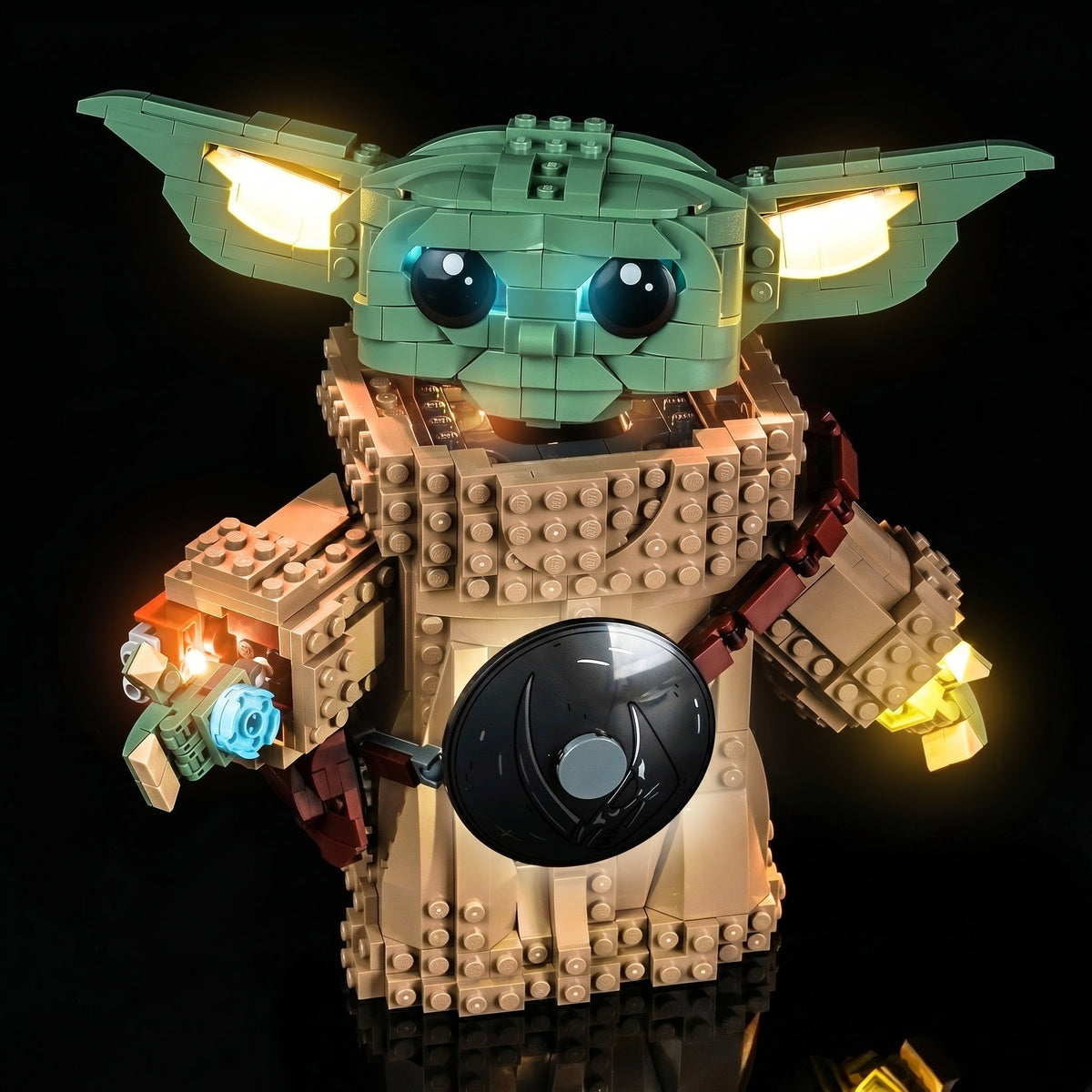 LEGO® Star Wars Grogu Mandalorian Apprentice #75446 — showcase lighting view (display light kit)