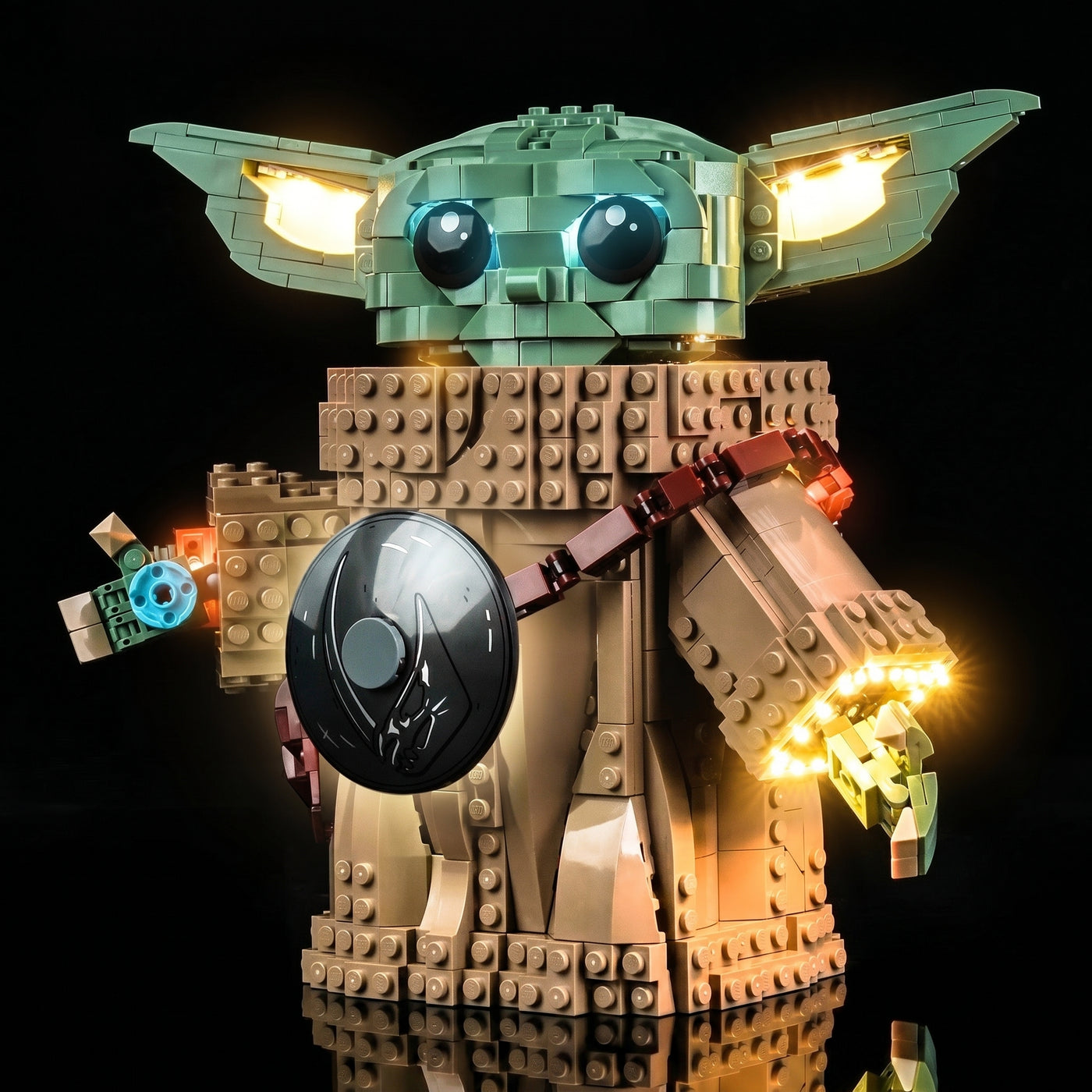 night-mode display glow: Bright My Bricks light kit for LEGO® Star Wars Grogu Mandalorian Apprentice #75446
