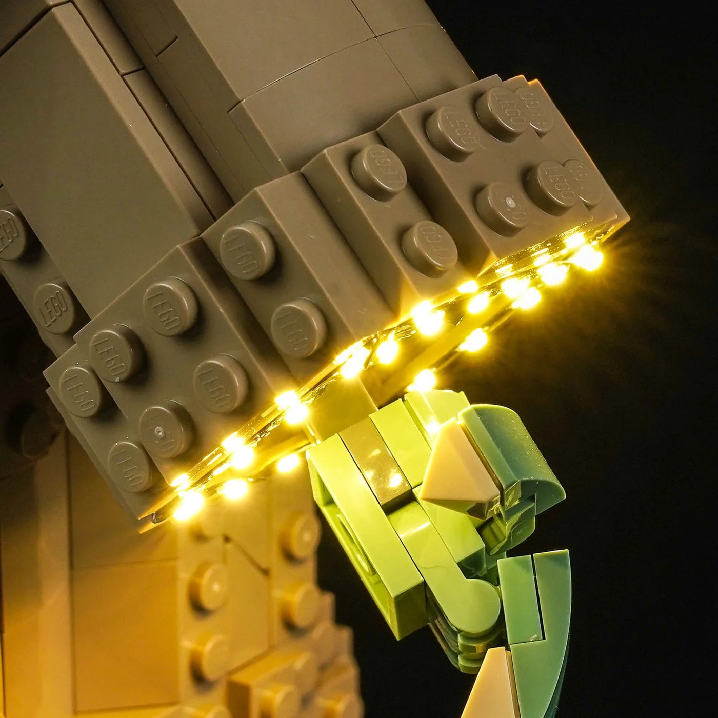 display lighting in a dark room: Bright My Bricks DIY LED light kit for LEGO® Star Wars Grogu Mandalorian Apprentice #75446