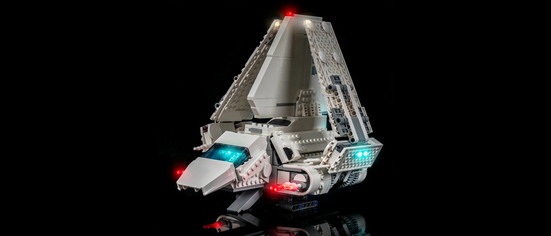 Light Kit for LEGO® Star Wars Imperial Lambda-Class Shuttle #75459 — lit with the LED light kit