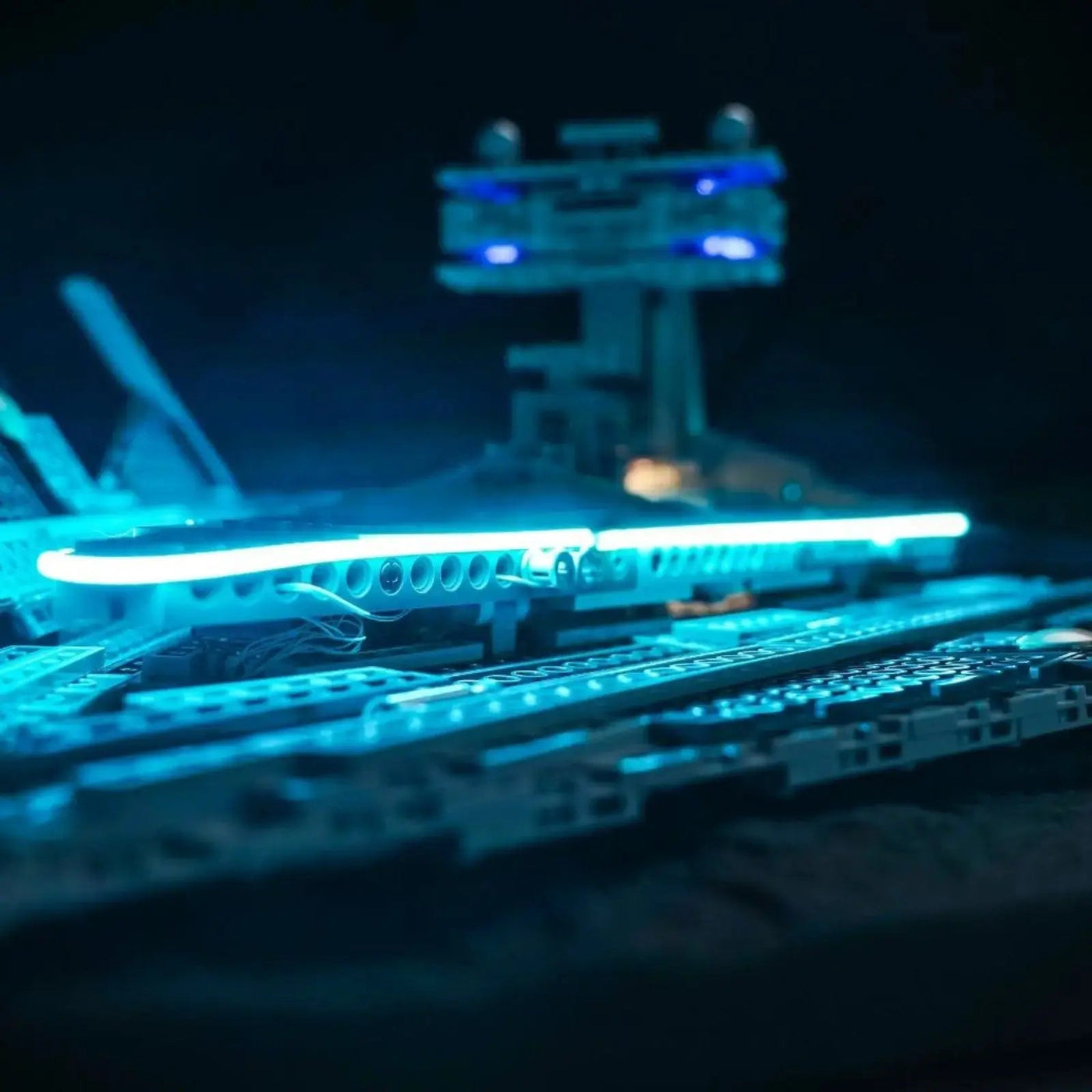 warm LED glow detail: Bright My Bricks light kit for LEGO® Star Wars Imperial Star Destroyer #75394