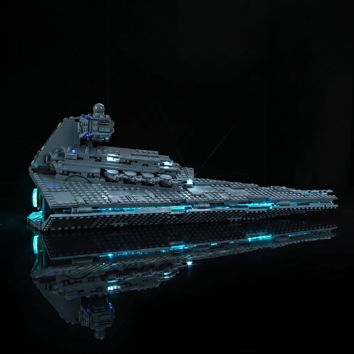 display light kit for LEGO® Star Wars Imperial Star Destroyer #75394, display lighting in a dark room