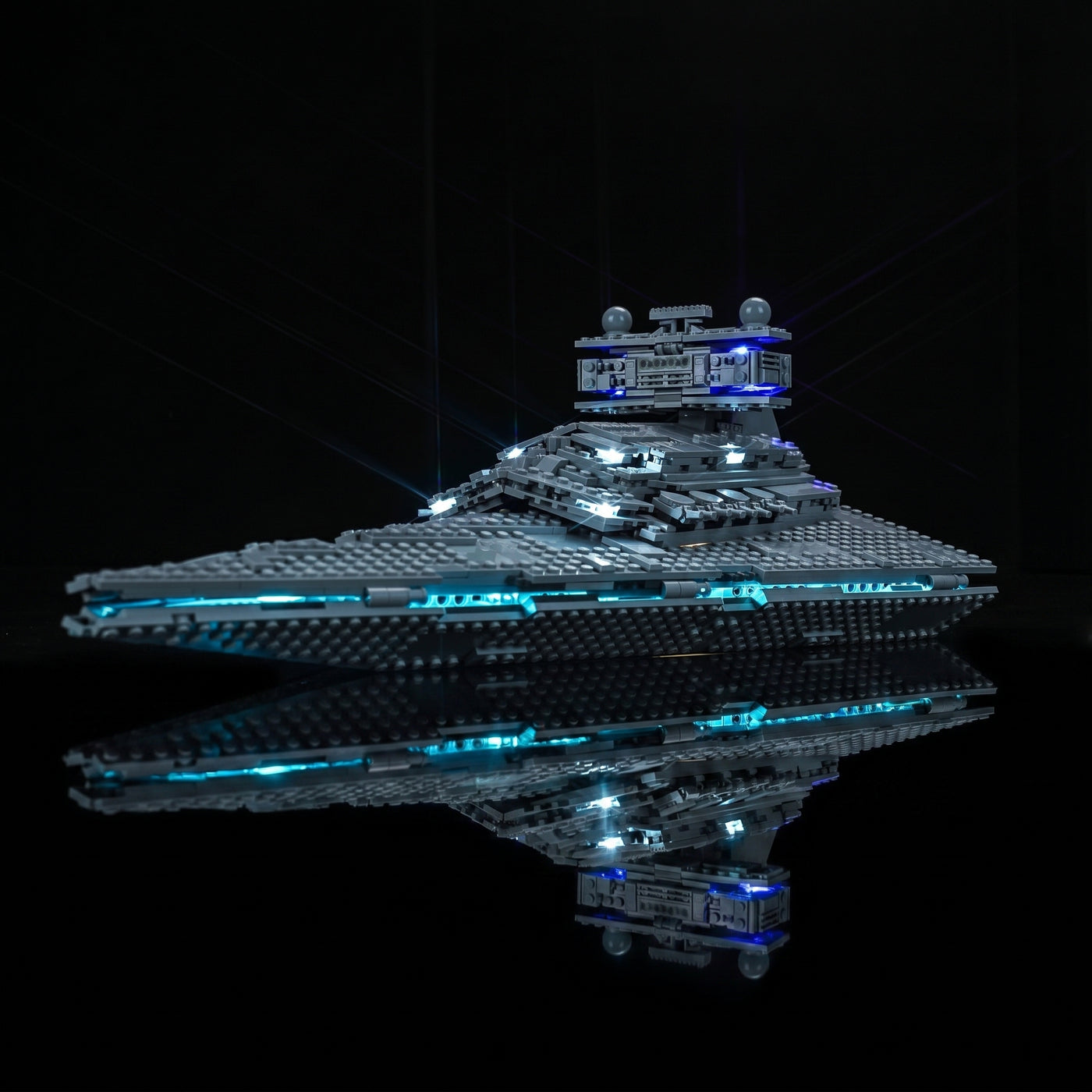 LEGO® Star Wars Imperial Star Destroyer #75394 — showcase lighting view (LED light kit)