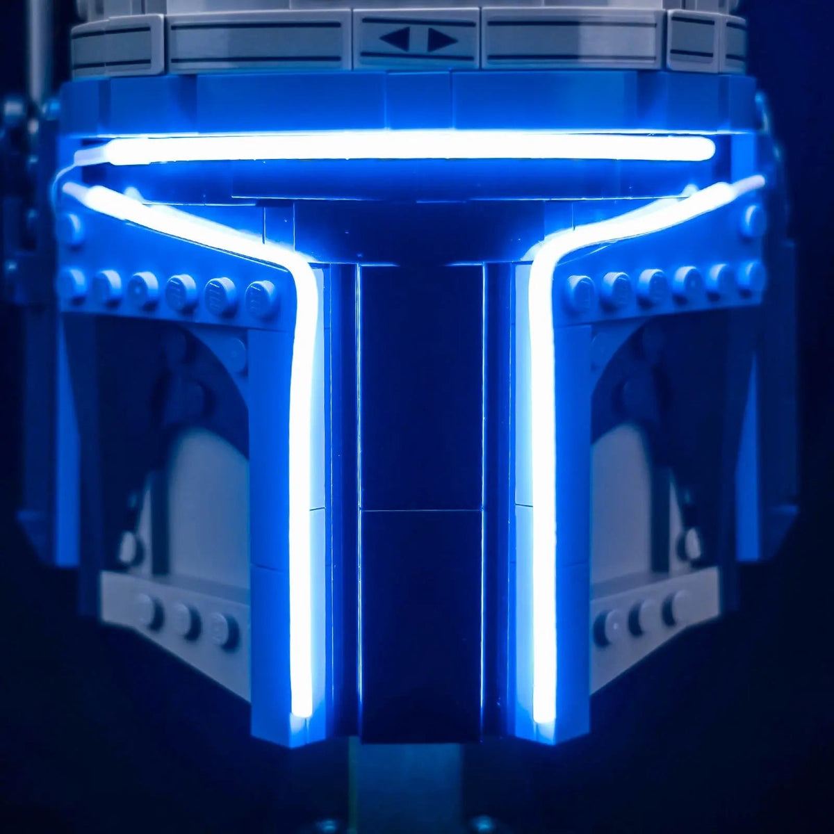 LEGO® Star Wars Jango Fett Helmet #75408 — illuminated at night (LED lights)