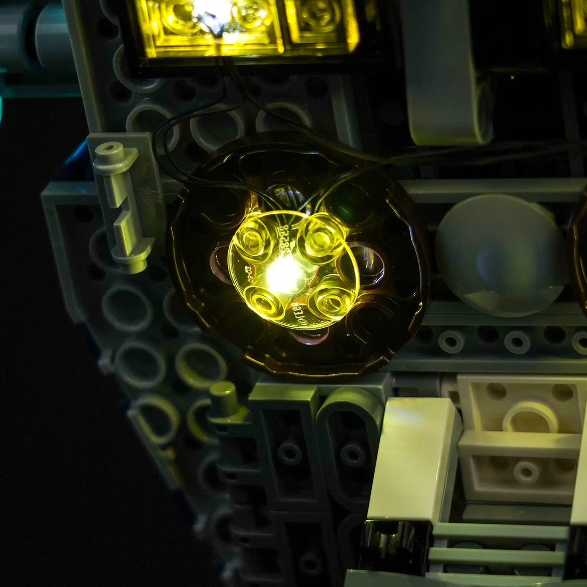 DIY LED light kit for LEGO® Star Wars Jango Fett's Starship #75433, display lighting in a dark room