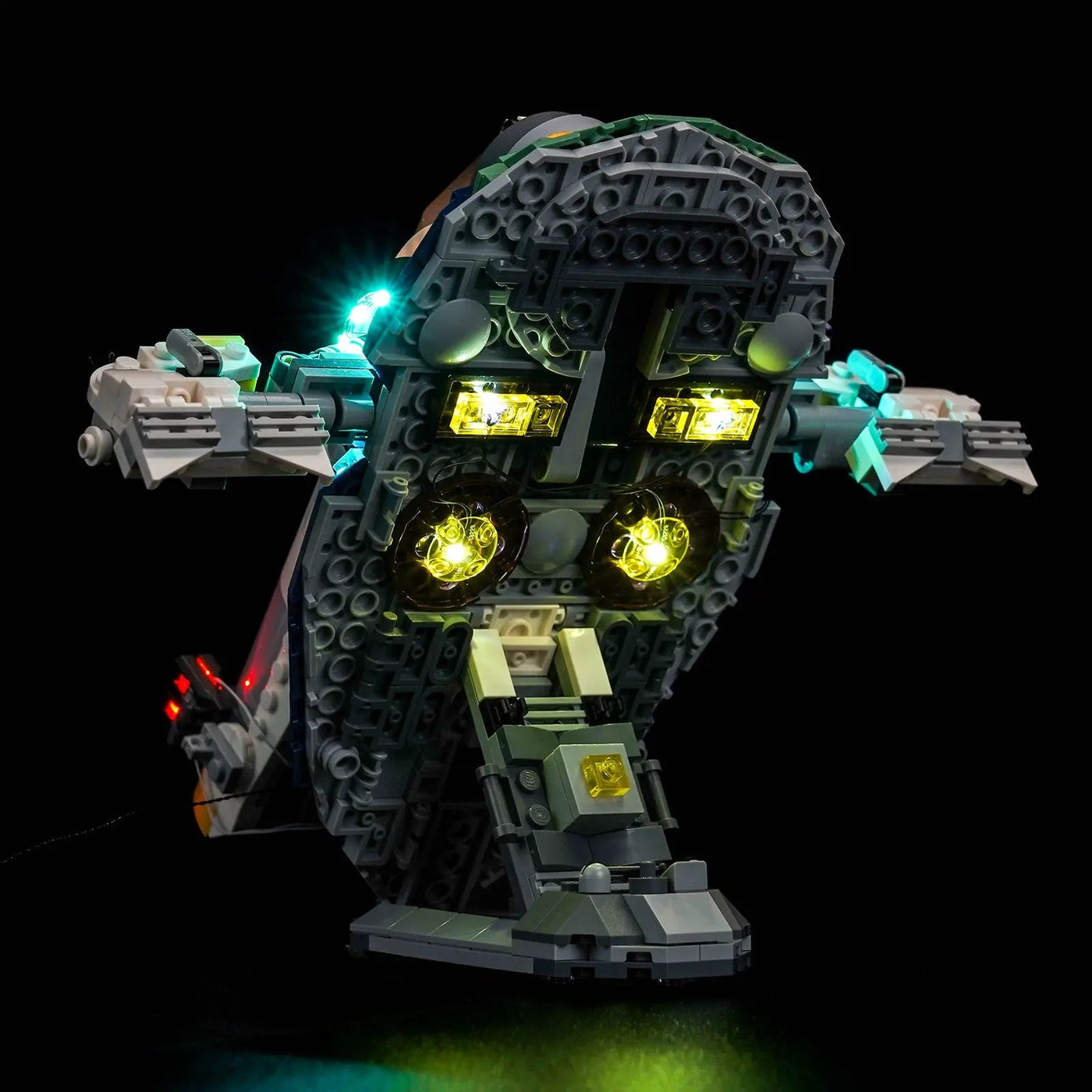 LED light kit for LEGO® Star Wars Jango Fett's Starship #75433, warm LED glow detail