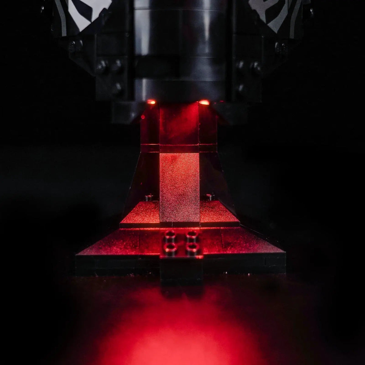 LEGO® Star Wars Kylo Ren Helmet #75415 lighting effect on the build, with the custom LED lighting