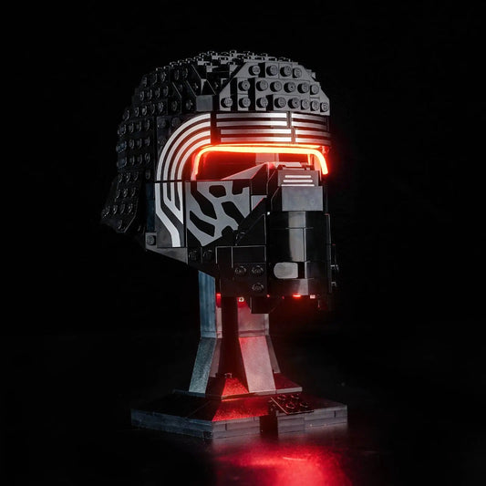 LED kit powered on: Bright My Bricks LED lights for LEGO® Star Wars Kylo Ren Helmet #75415