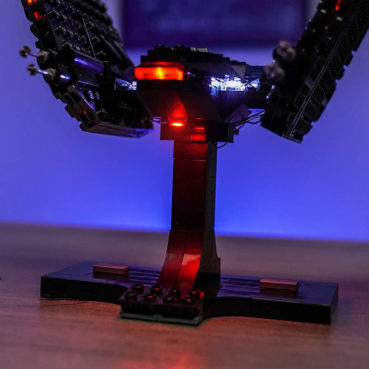 LEGO® Star Wars Kylo Ren’s Command Shuttle #75406 — front view fully lit (RGB LED light kit)