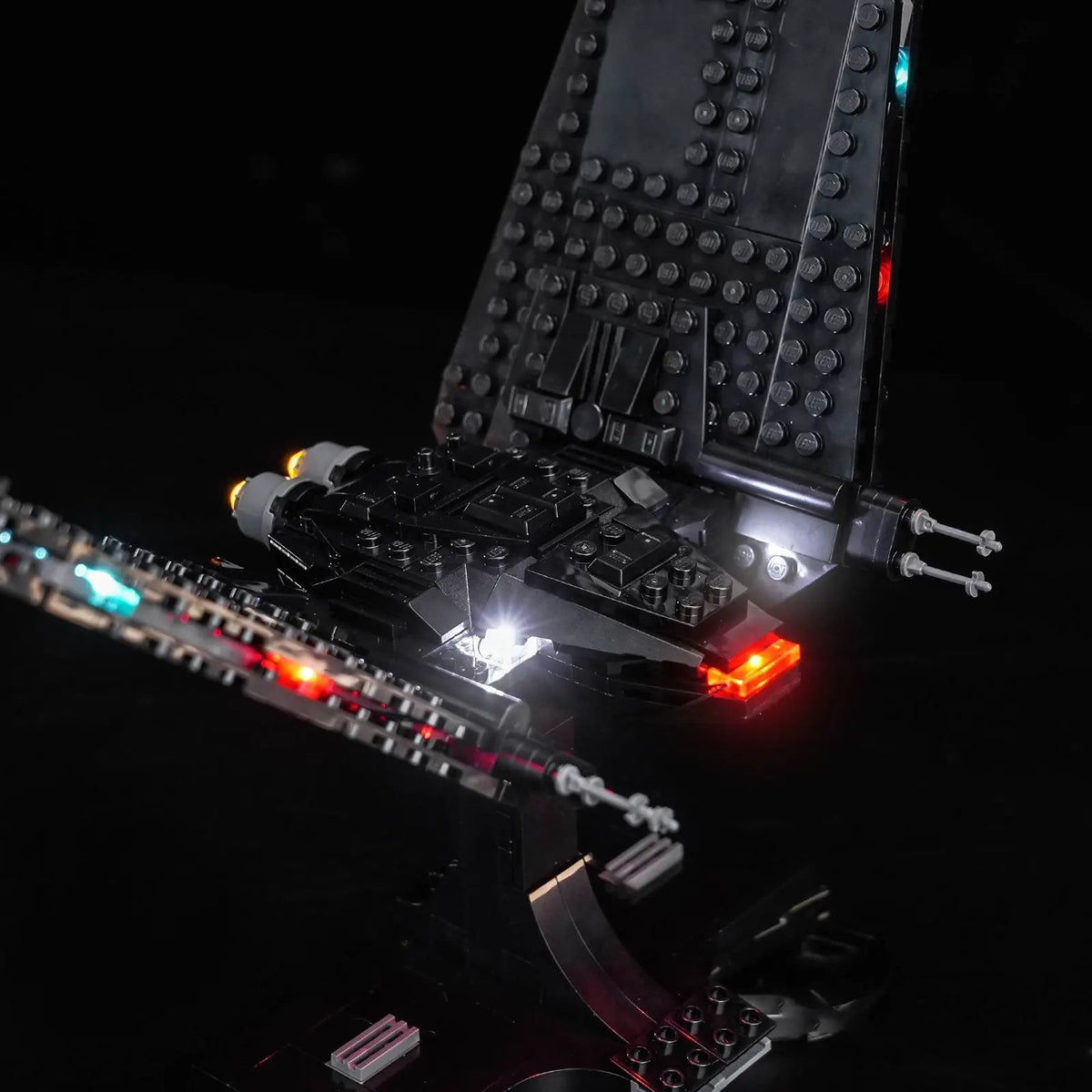 Bright My Bricks light kit for LEGO® Star Wars Kylo Ren’s Command Shuttle #75406 — illuminated at night