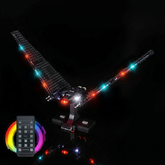 light kit for LEGO® Star Wars Kylo Ren’s Command Shuttle #75406, fully illuminated on display