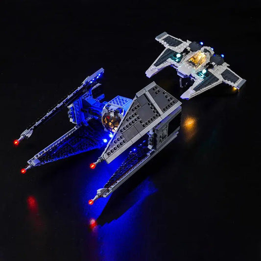 LED light kit for LEGO® Star Wars Mandalorian Fang Fighter vs. TIE Interceptor #75348 | Bright My Bricks