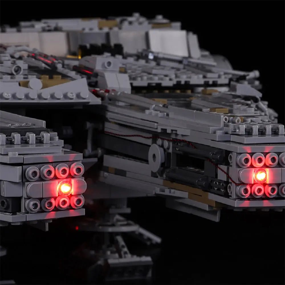Bright My Bricks USB-powered LED light kit for LEGO® Star Wars Millennium Falcon #75192 — night-mode display glow