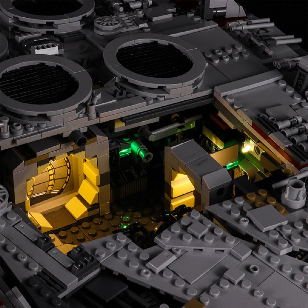 LEGO® Star Wars Millennium Falcon #75192 — brightened interior detail (light kit)