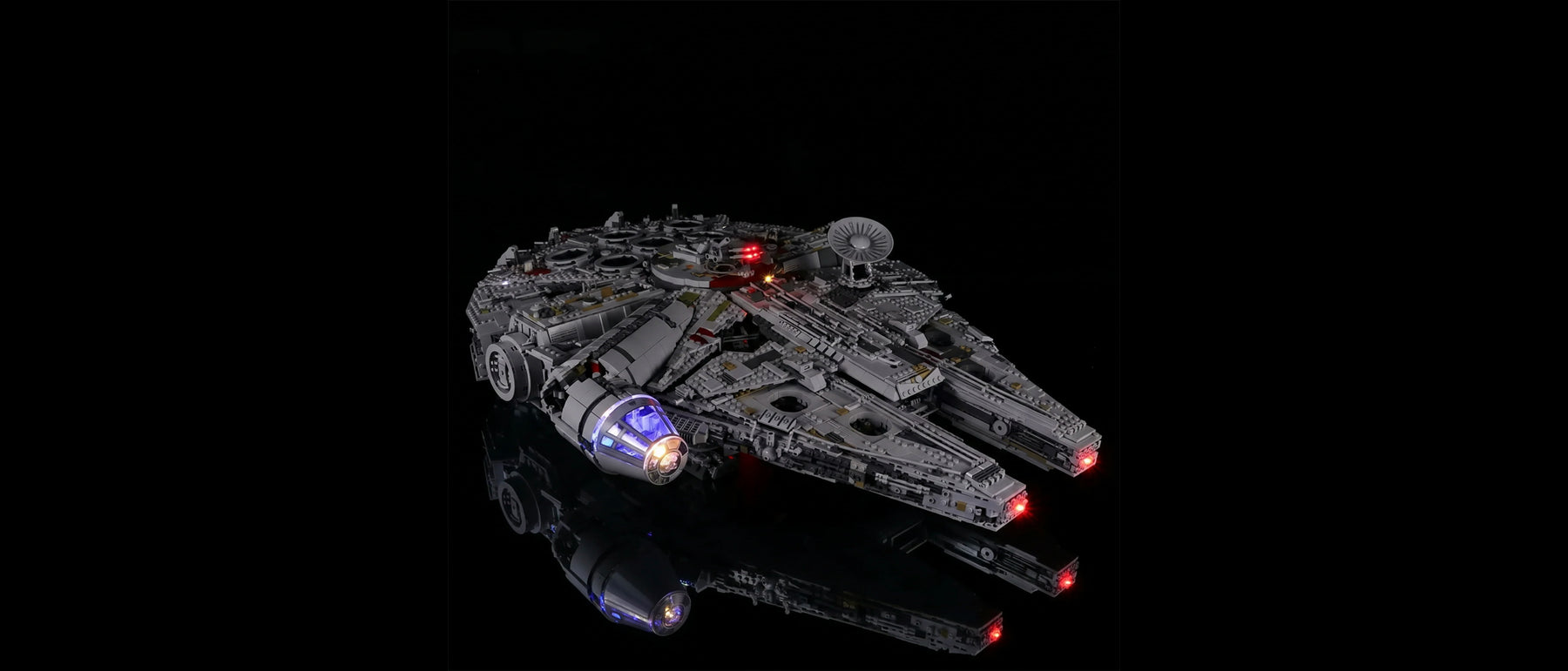 Light Kit for LEGO® Star Wars™ Millennium Falcon #75192 — lit with the LED light kit