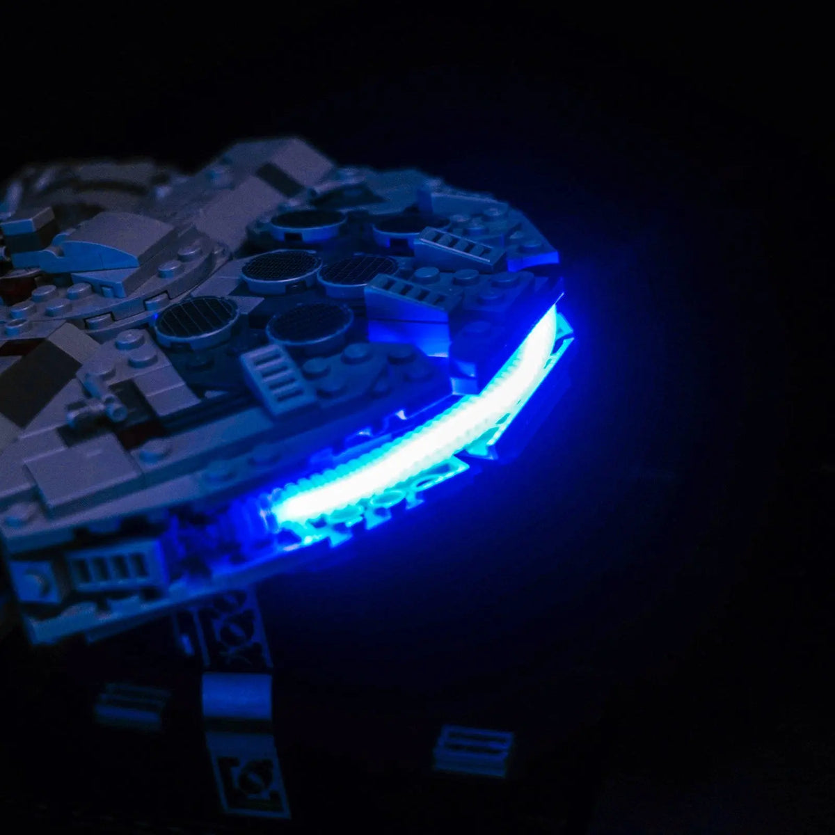Bright My Bricks premium LED light kit for LEGO® Star Wars Millennium Falcon #75375 — warm LED glow detail