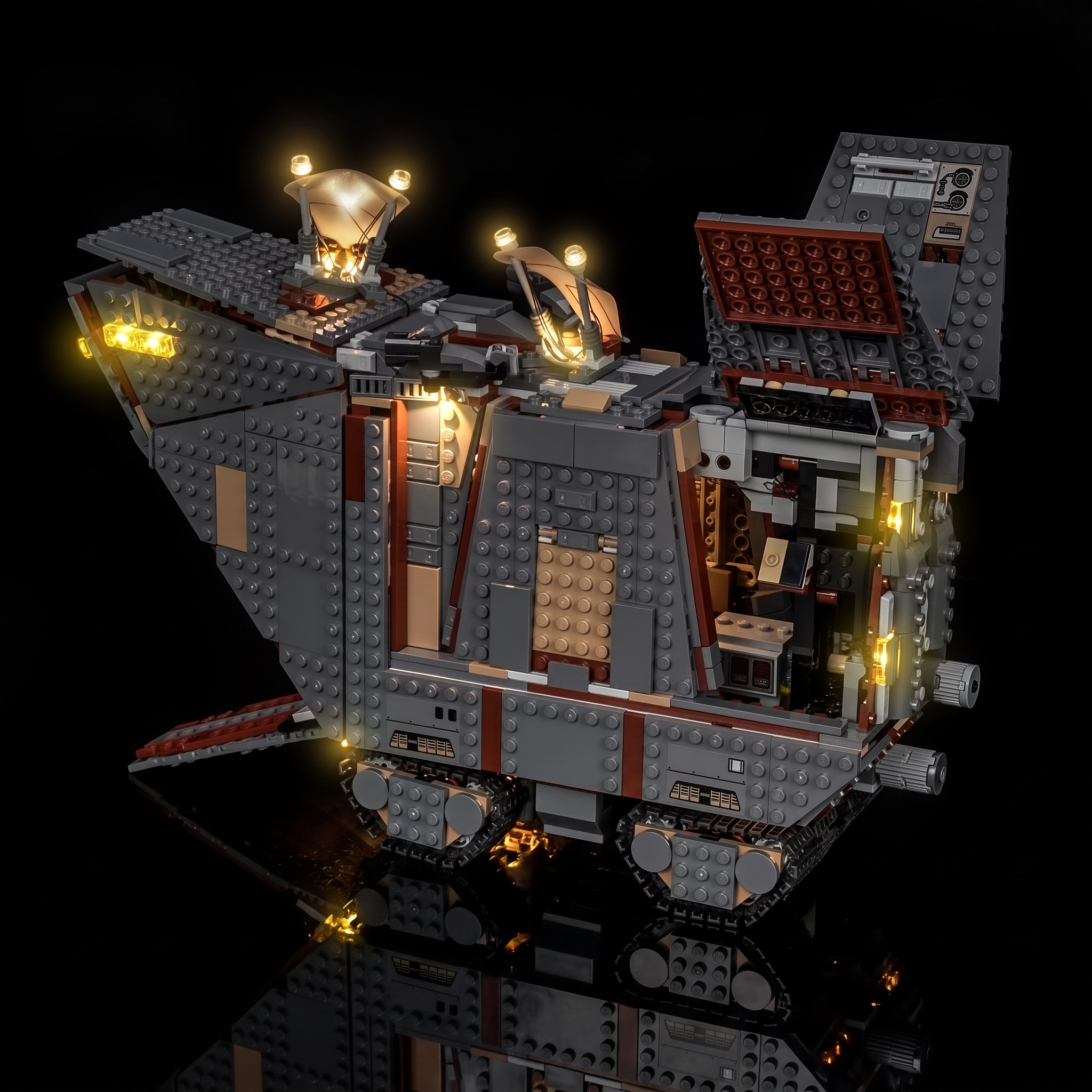 LED lights for LEGO® Star Wars Offworld Sandcrawler and Mudhorn #75453, close-up of the LED lighting detail