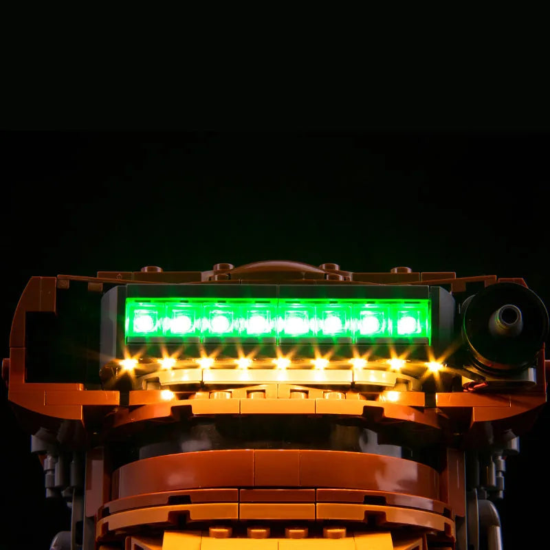LEGO® Star Wars Princess Leia (Boushh) Helmet #75351 night-mode display glow, with the RGB LED light kit