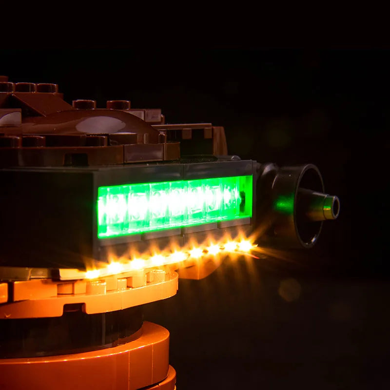 LEGO® Star Wars Princess Leia (Boushh) Helmet #75351 LED kit powered on, with the premium LED light kit