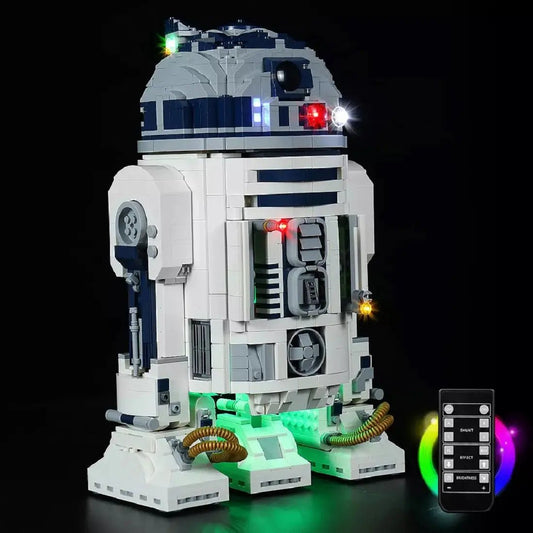 LEGO® Star Wars R2-D2 #75308 — LED strips and bricks detail (USB-powered LED light kit)