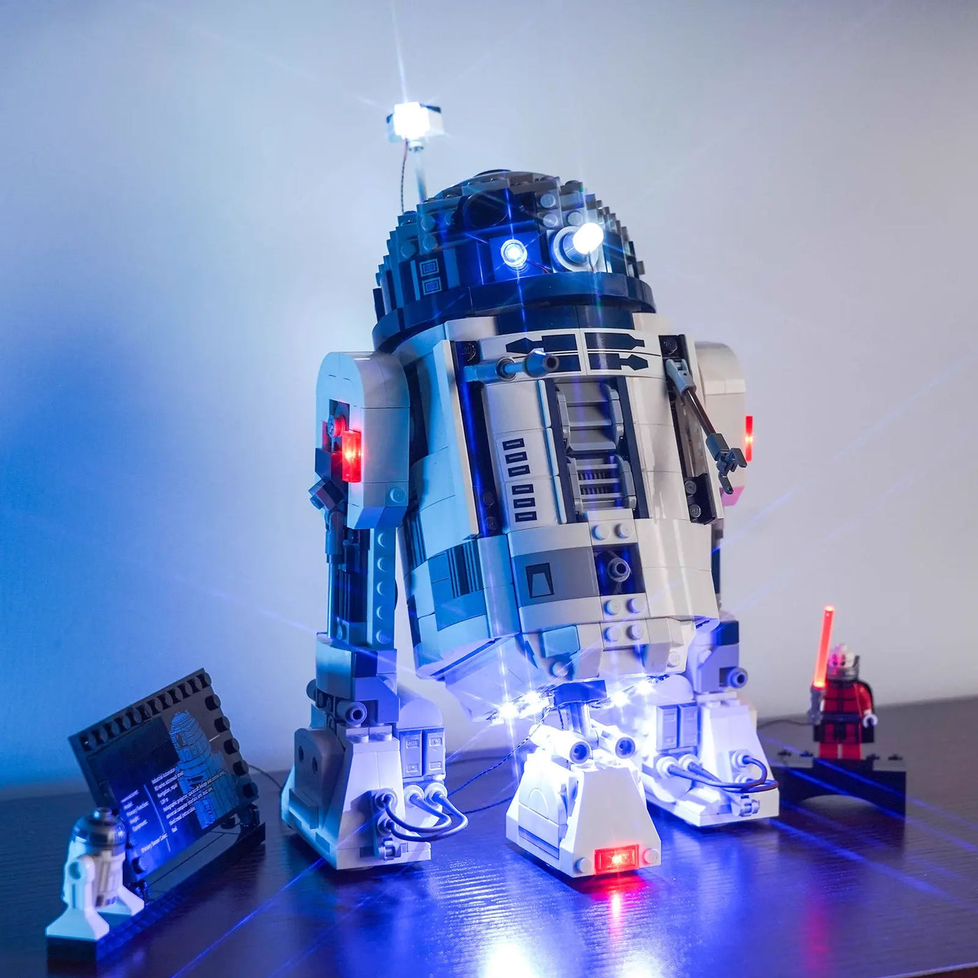 LED lighting kit for LEGO® Star Wars R2-D2 #75379, warm LED glow detail