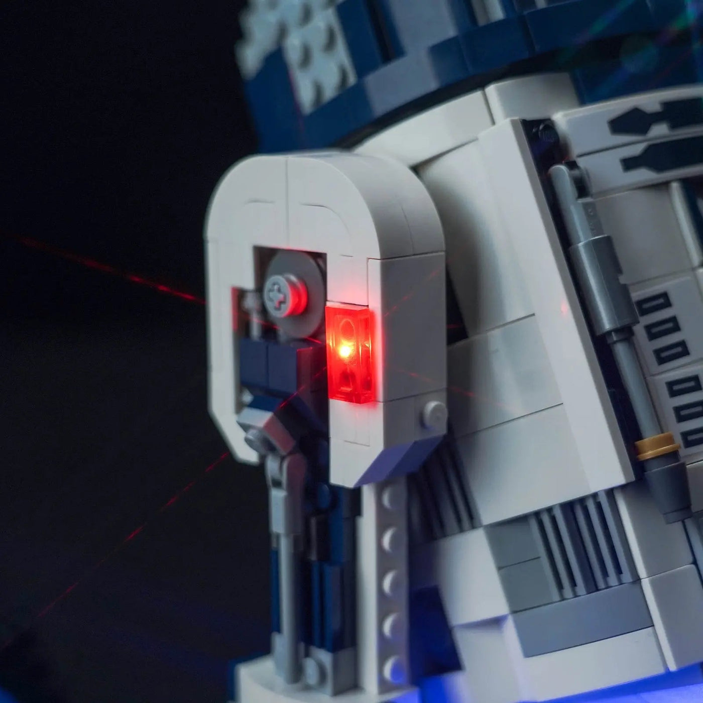 LEGO® Star Wars R2-D2 #75379 — fully illuminated on display (RGB LED light kit)