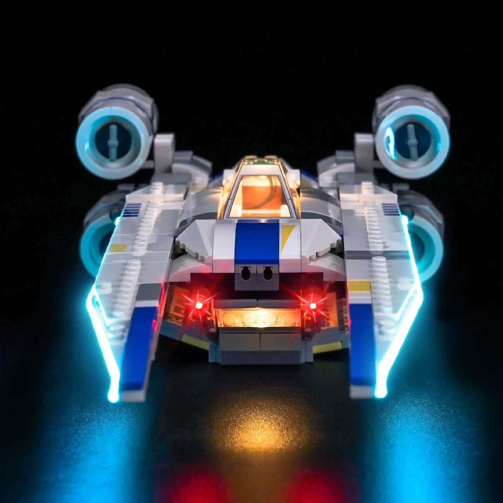 LEGO Star Wars Rebel U-Wing Starfighter #75399 lit up - front angle