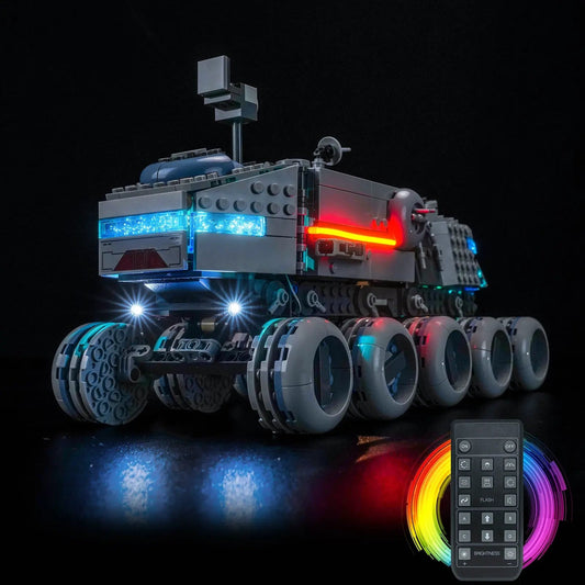 LEGO® Star Wars Republic Juggernaut #75413 — LED kit powered on (RGB LED light kit)
