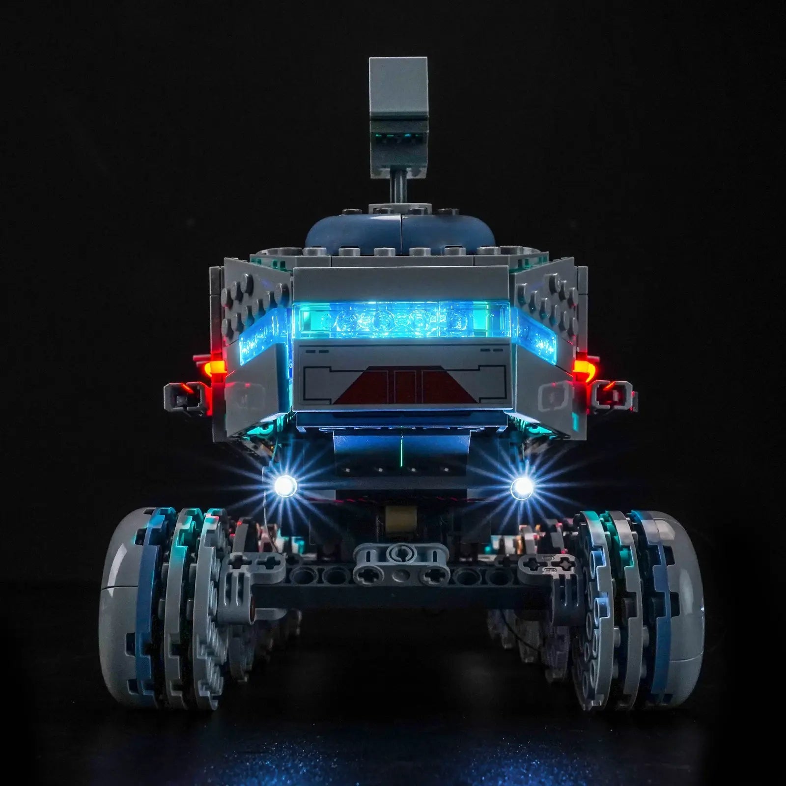 LEGO® Star Wars Republic Juggernaut #75413 LED kit powered on, with the light kit