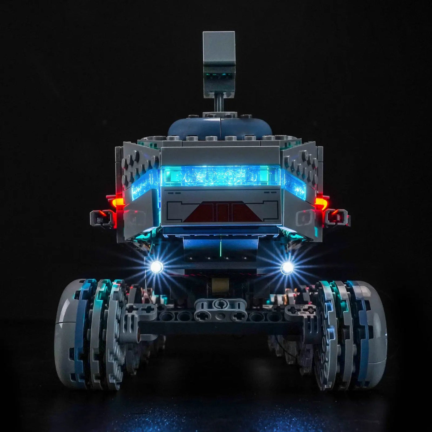 LEGO® Star Wars Republic Juggernaut #75413 LED kit powered on, with the light kit