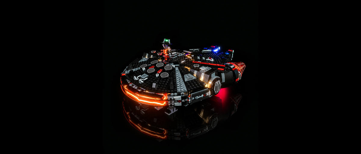 Light Kit for LEGO® Star Wars The Dark Falcon #75389 — lit with the LED light kit
