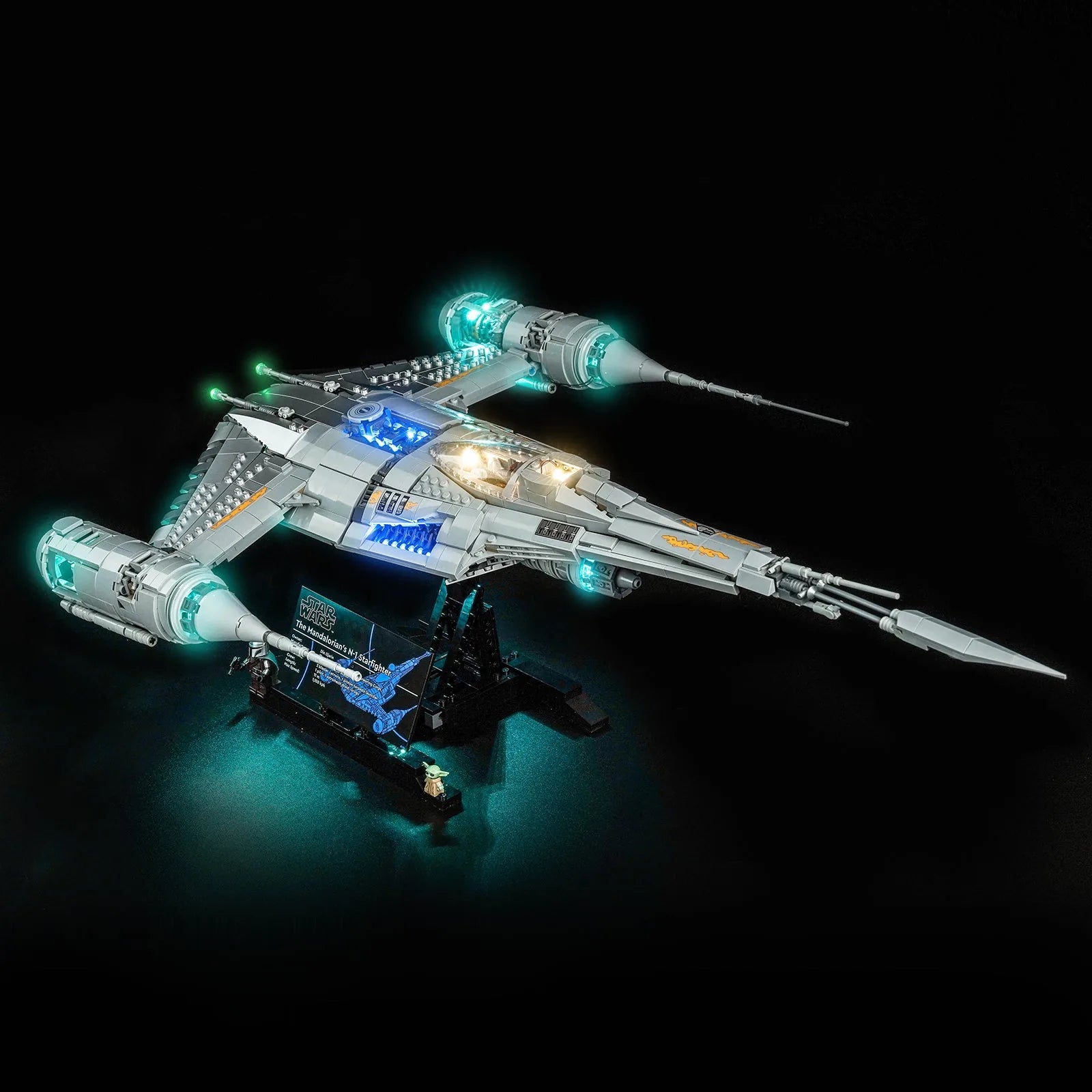 LEGO Star Wars The Mandalorian's N-1 Starfighter #75442 LED lighting detail