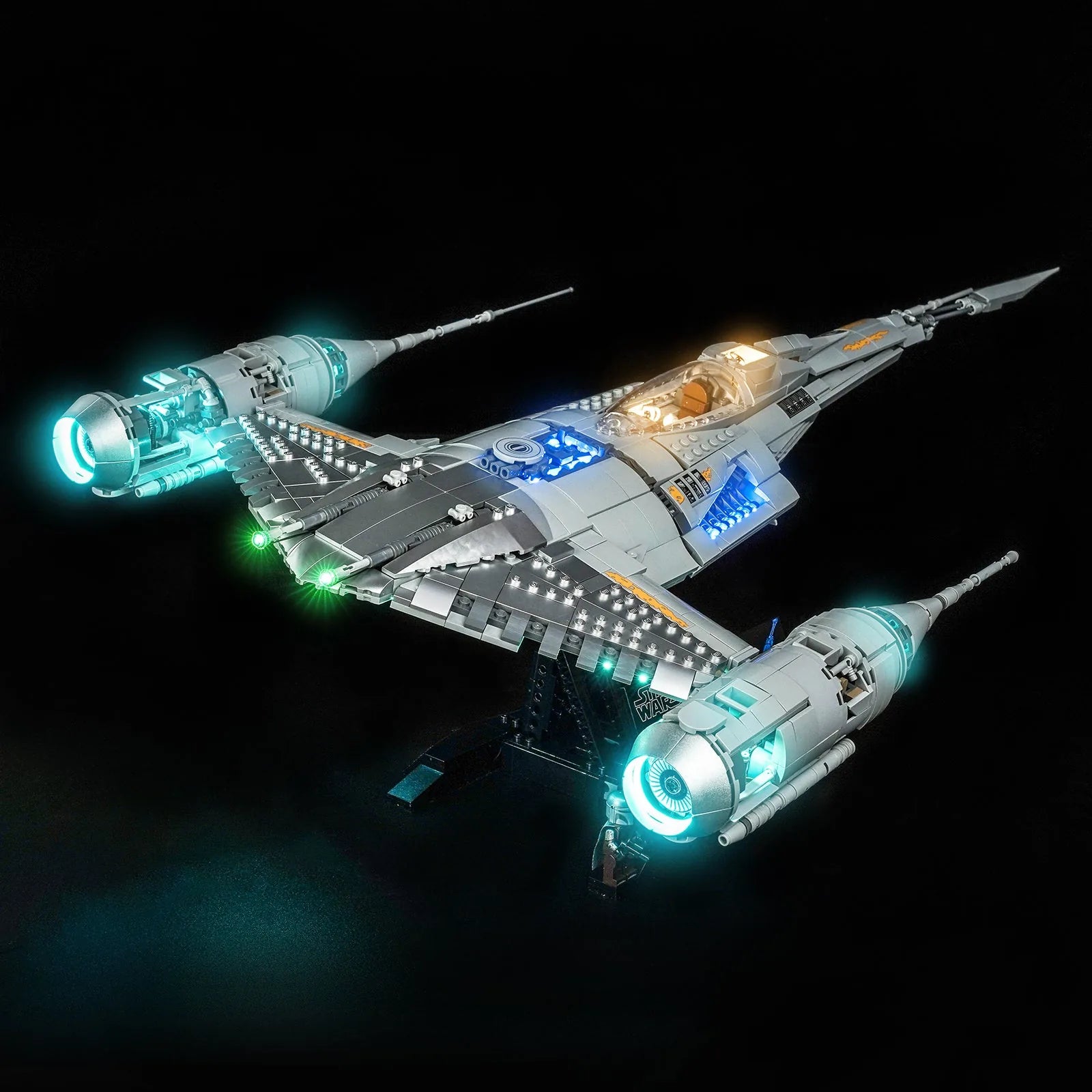 LED lights bring LEGO Star Wars The Mandalorian's N-1 Starfighter #75442 to life