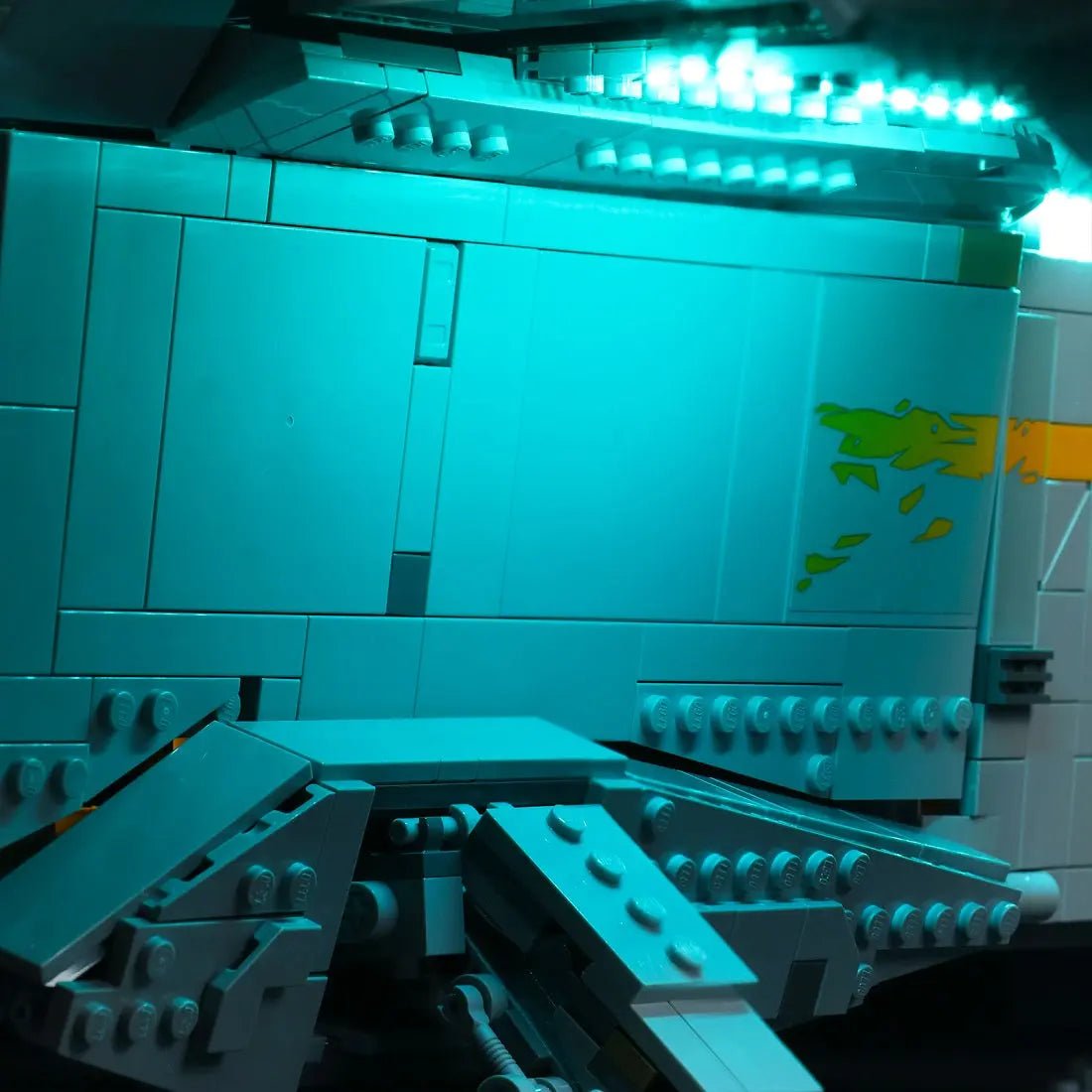 showcase lighting view: Bright My Bricks display light kit for LEGO® Star Wars The Razor Crest #75331