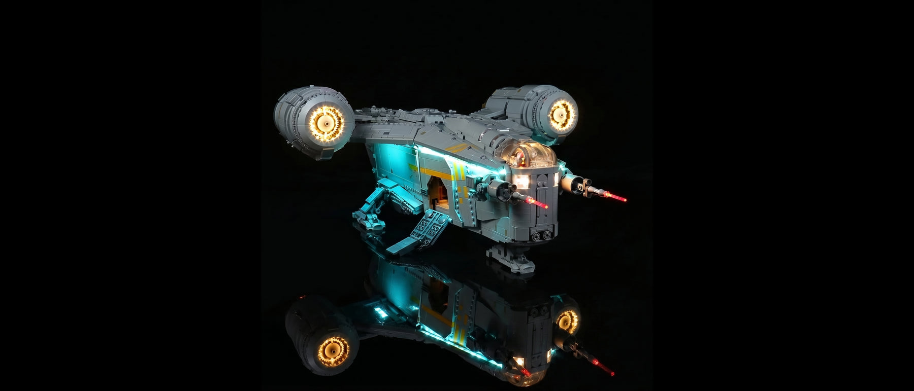 LED-Beleuchtungsset für LEGO® The Razor Crest™ #75331 — lit with the LED light kit