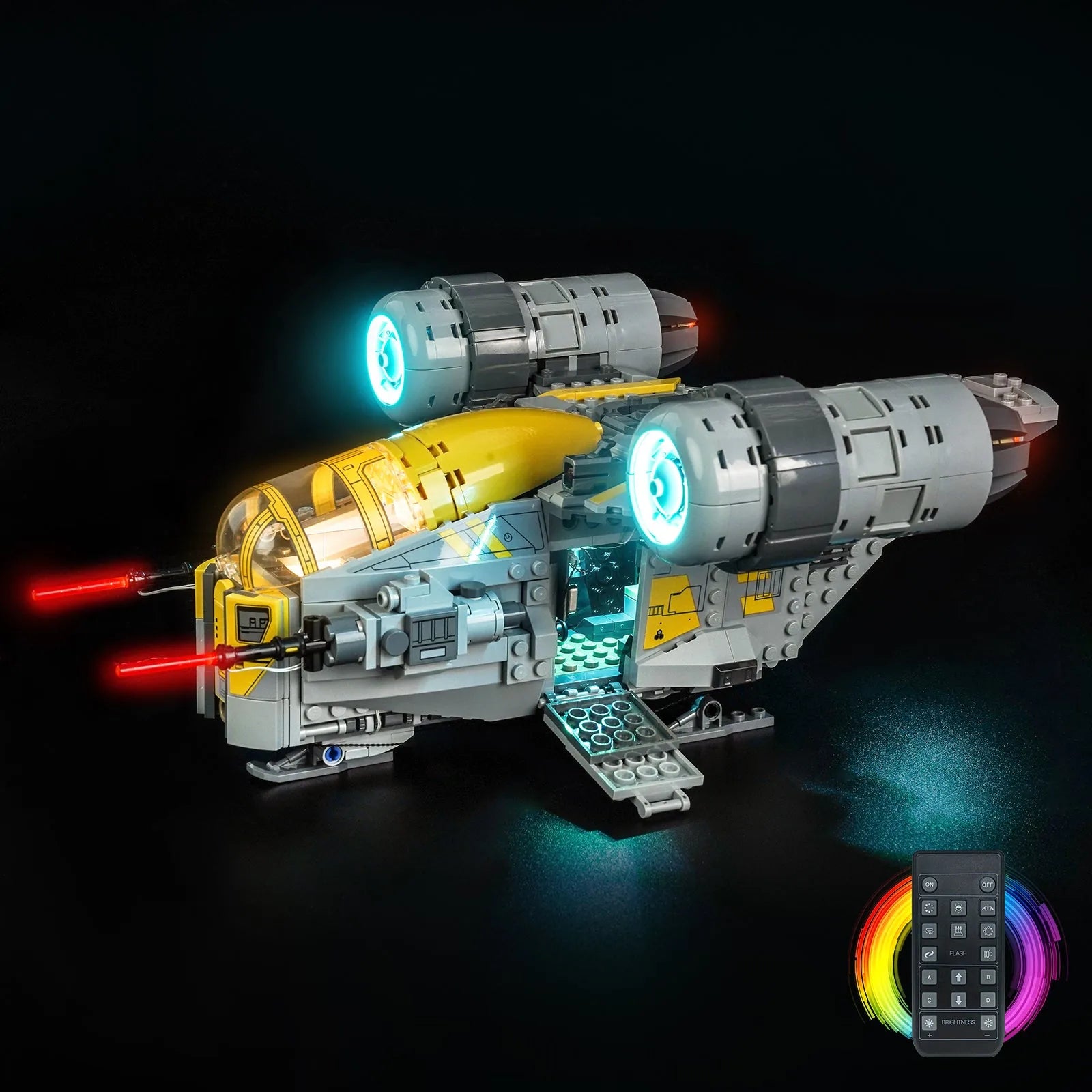 LEGO Star Wars The Razor Crest #75447 with LED lights installed