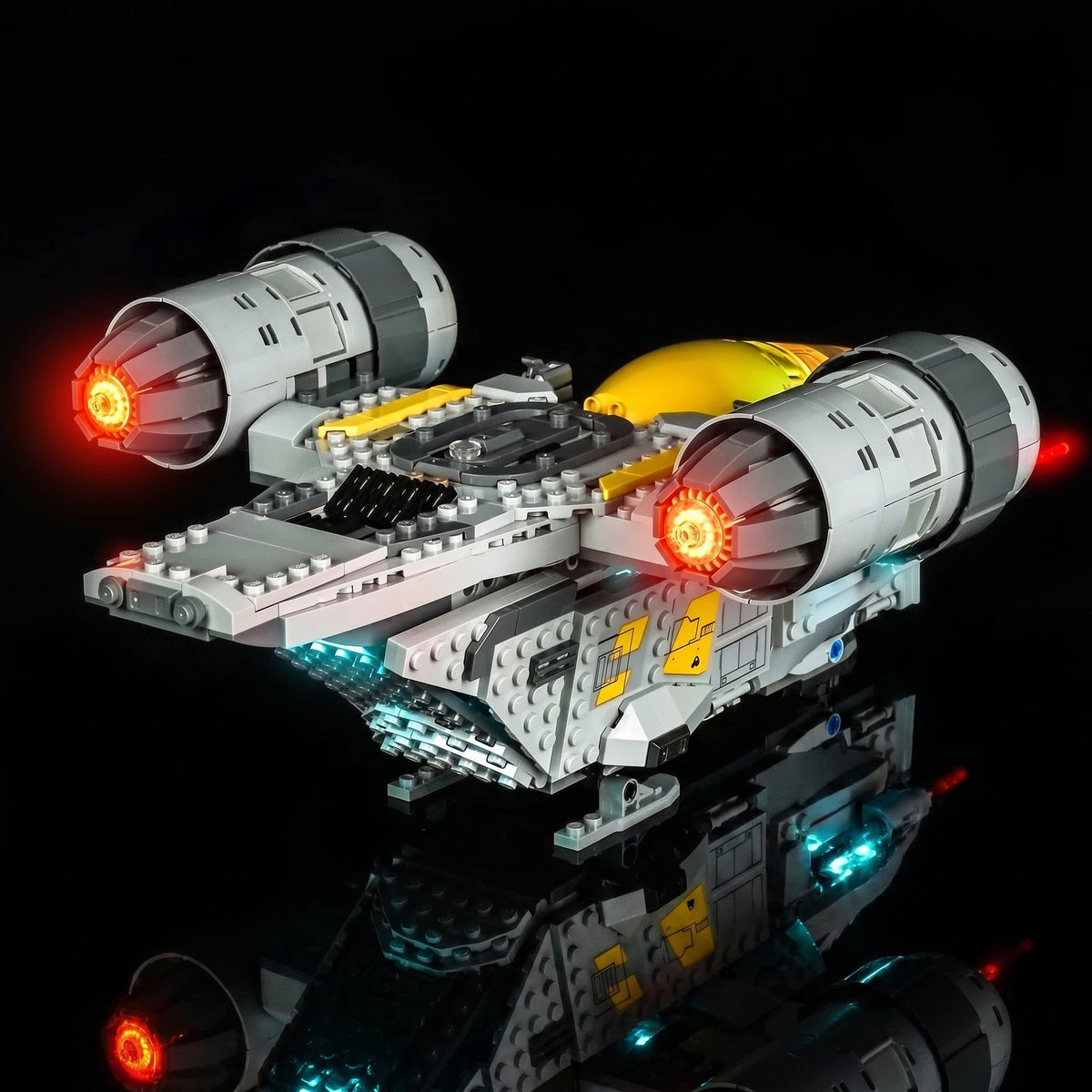 Bright My Bricks light kit for LEGO® Star Wars The Razor Crest #75447 — LED strips and bricks detail