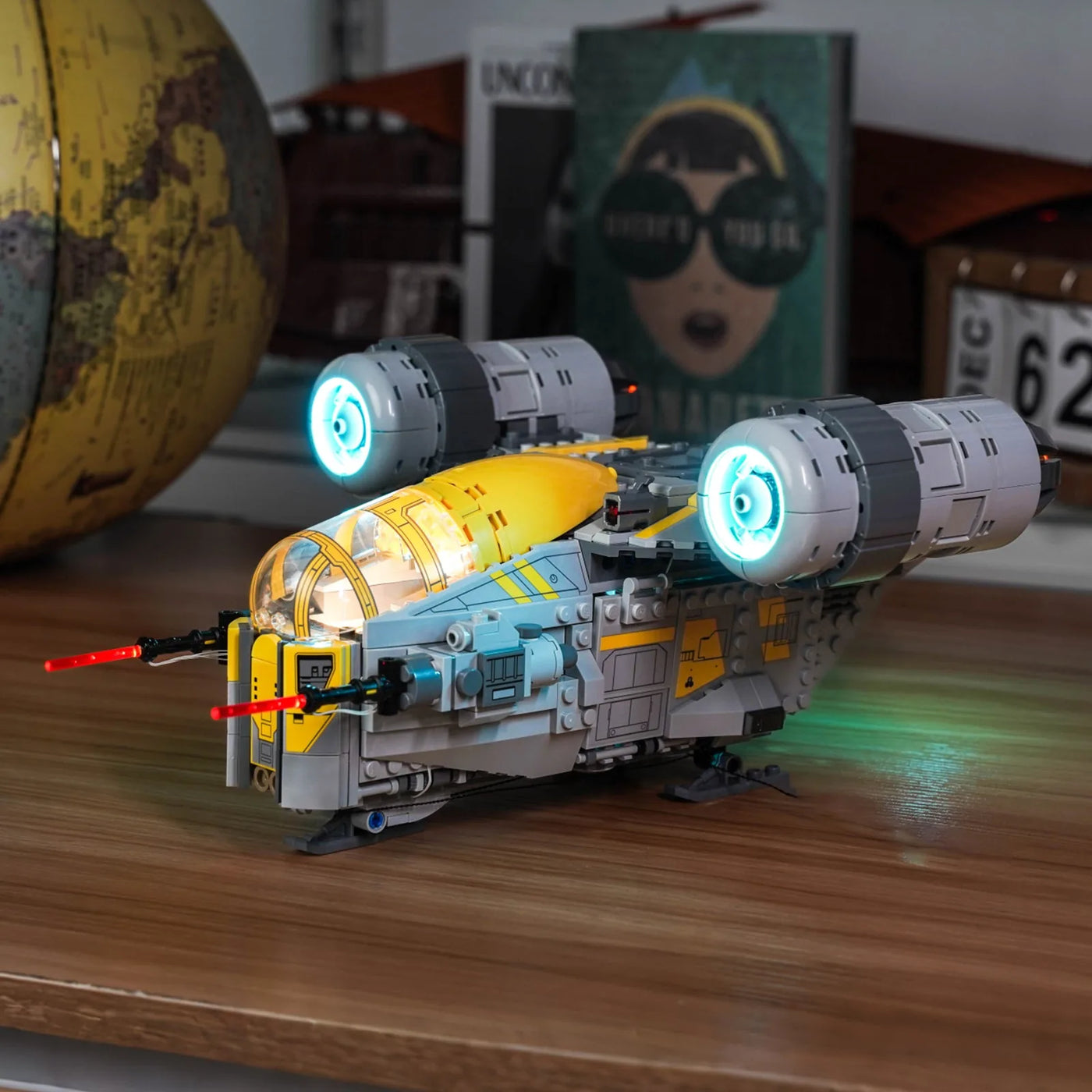 warm LED glow detail: Bright My Bricks light kit for LEGO® Star Wars The Razor Crest #75447