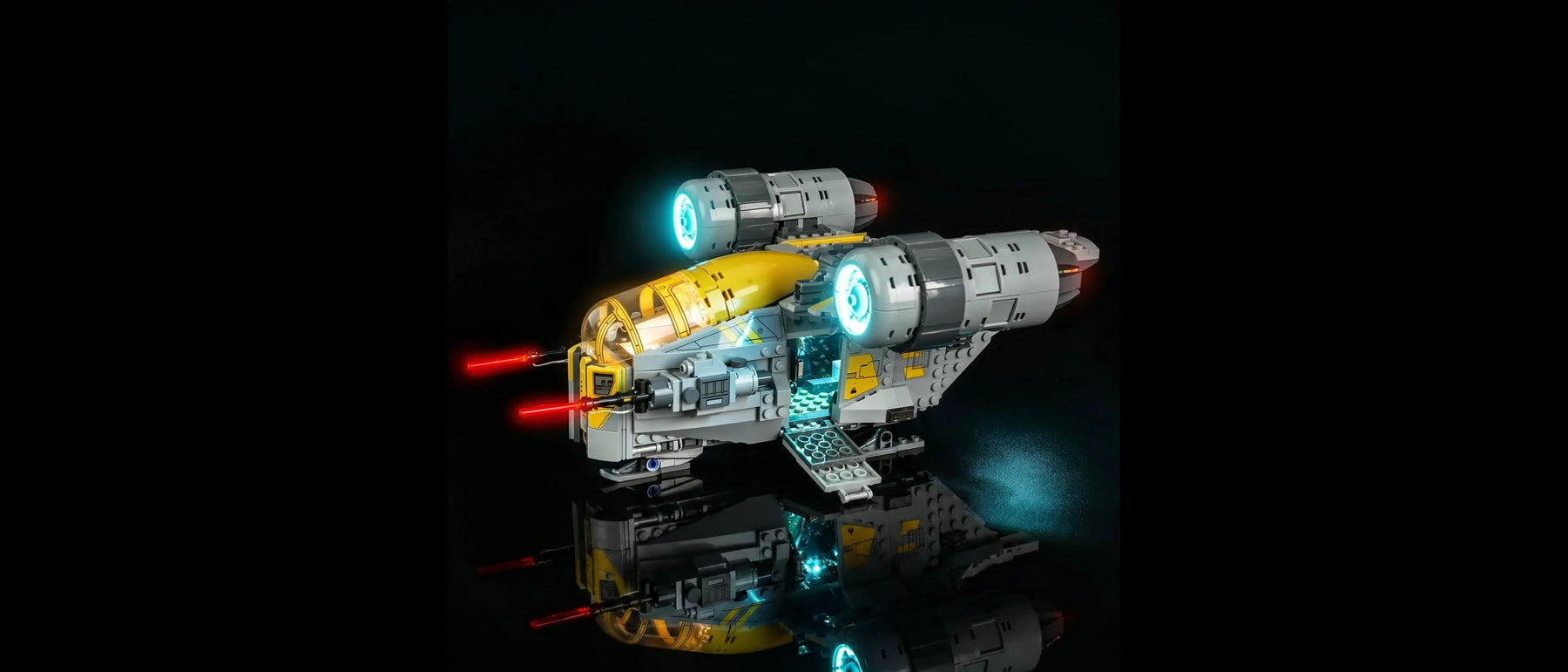 Kit LED pour LEGO® Le Razor Crest™ #75447 — lit with the LED light kit