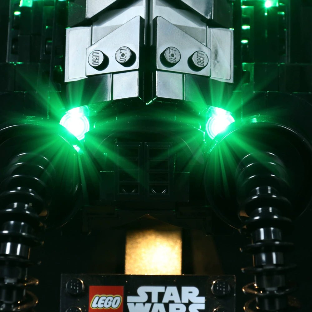 Bright My Bricks LED light kit for LEGO® Star Wars TIE Fighter Pilot Helmet #75274 — close-up of the LED lighting detail