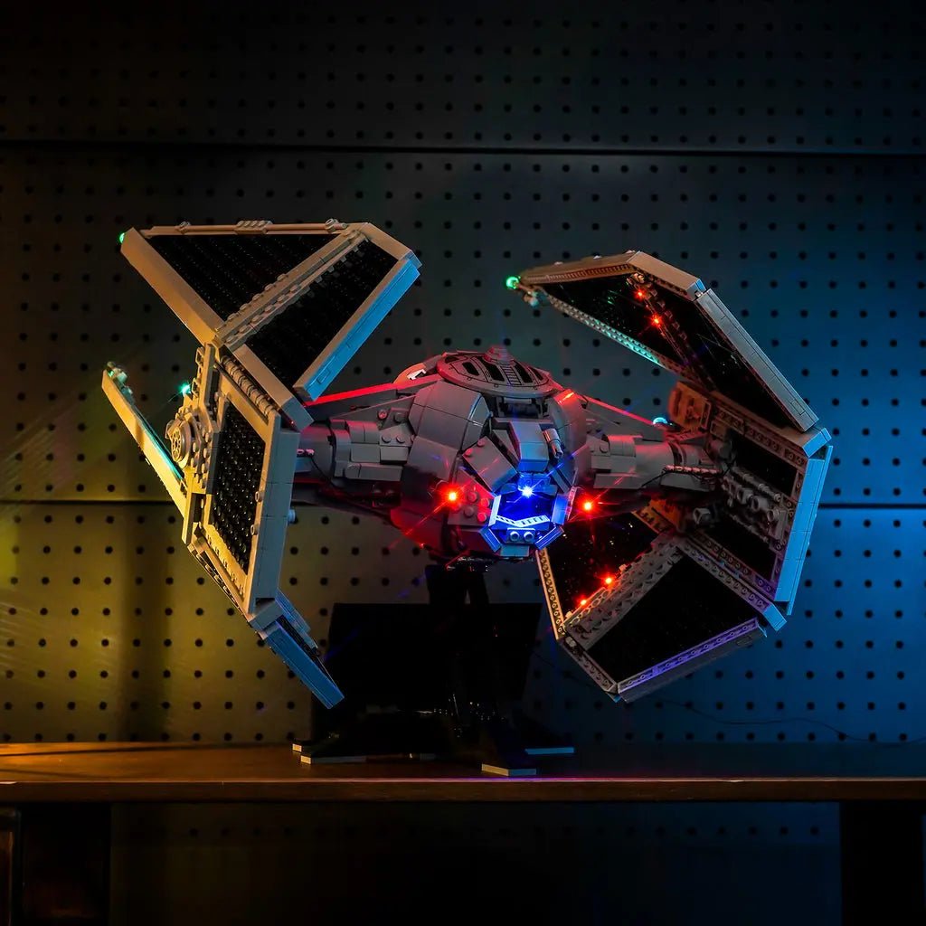 LED strips and bricks detail: Bright My Bricks custom LED lighting for LEGO® Star Wars TIE Interceptor #75382