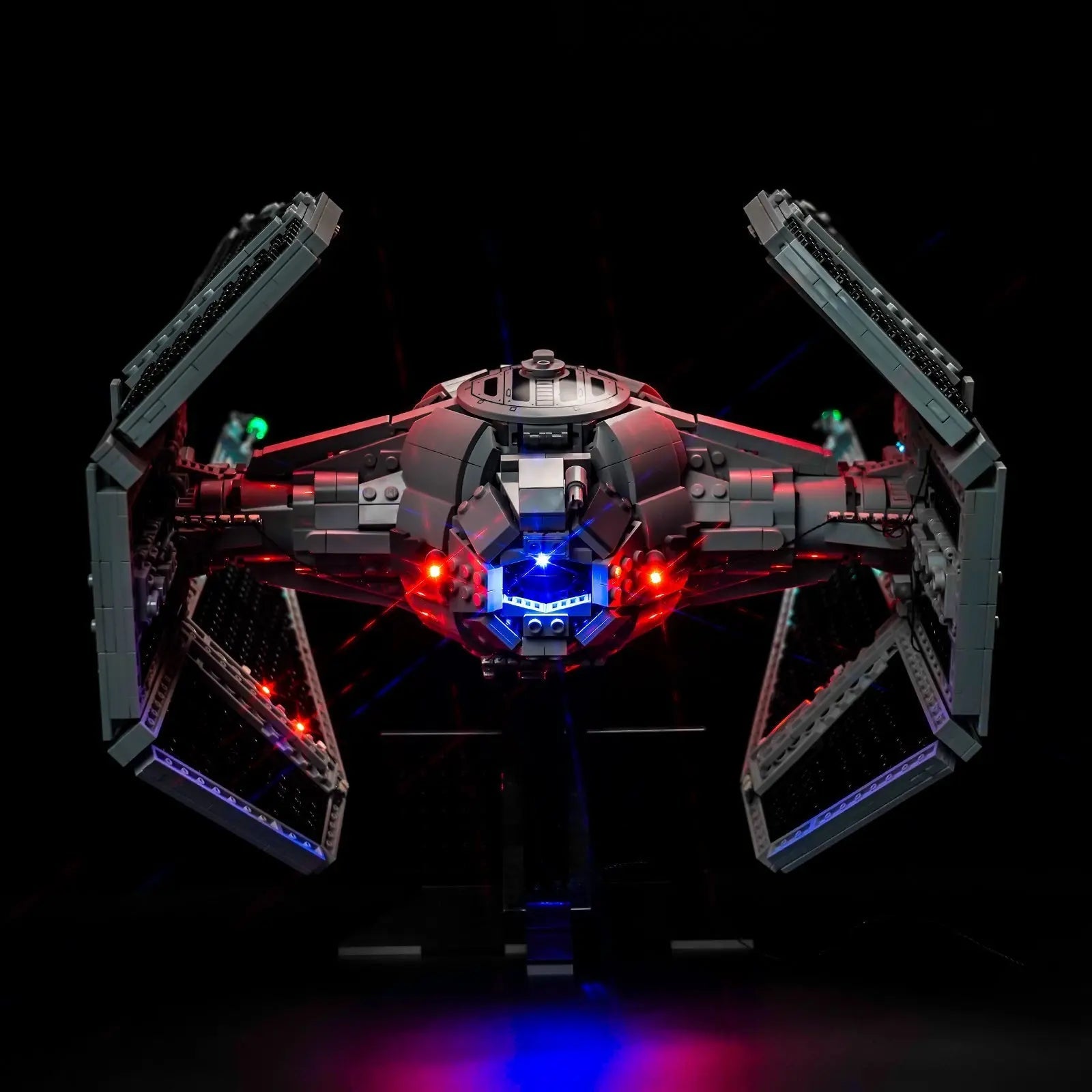 display lighting in a dark room: Bright My Bricks display light kit for LEGO® Star Wars TIE Interceptor #75382
