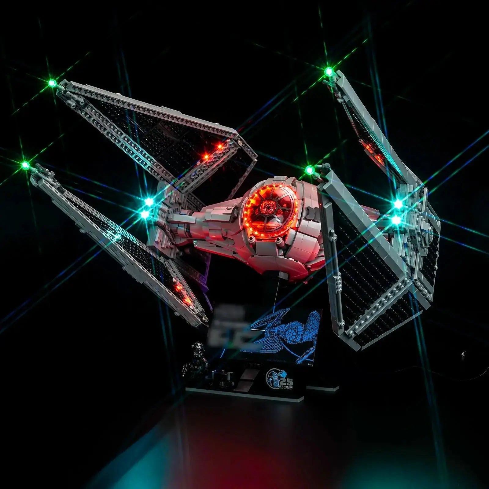 LEGO® Star Wars TIE Interceptor #75382 — lighting effect on the build (USB-powered LED light kit)